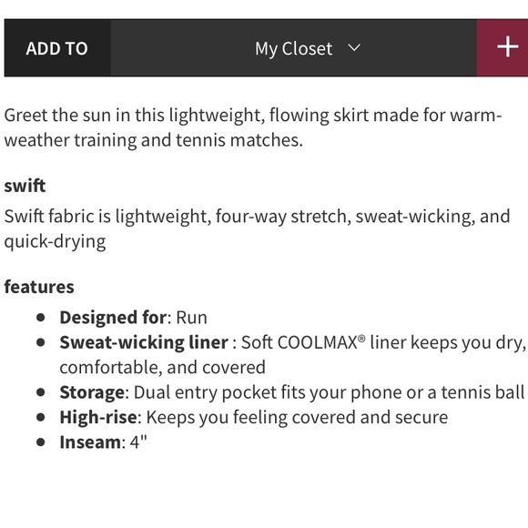 🎁Lululemon Tall High Rise Morning Match Skirt/4,6 - Picture 15 of 16